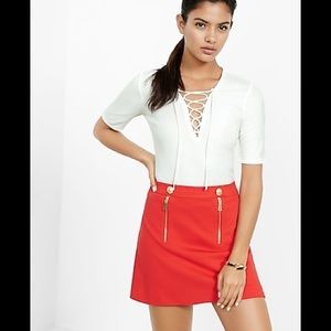 🔱 EXPRESS Lace-Up Front Ribbed Tee sz Small